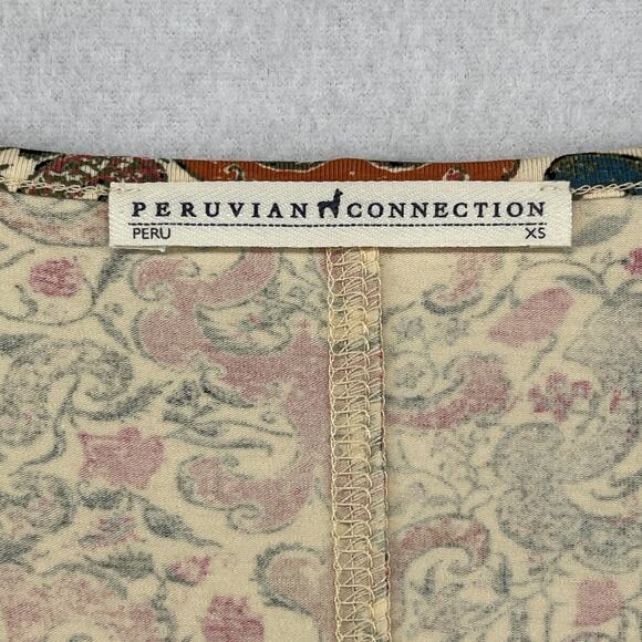 PERUVIAN CONNECTION Dress XS Spice Route Filigree Scroll Stretch Cotton Pink - Picture 5 of 13